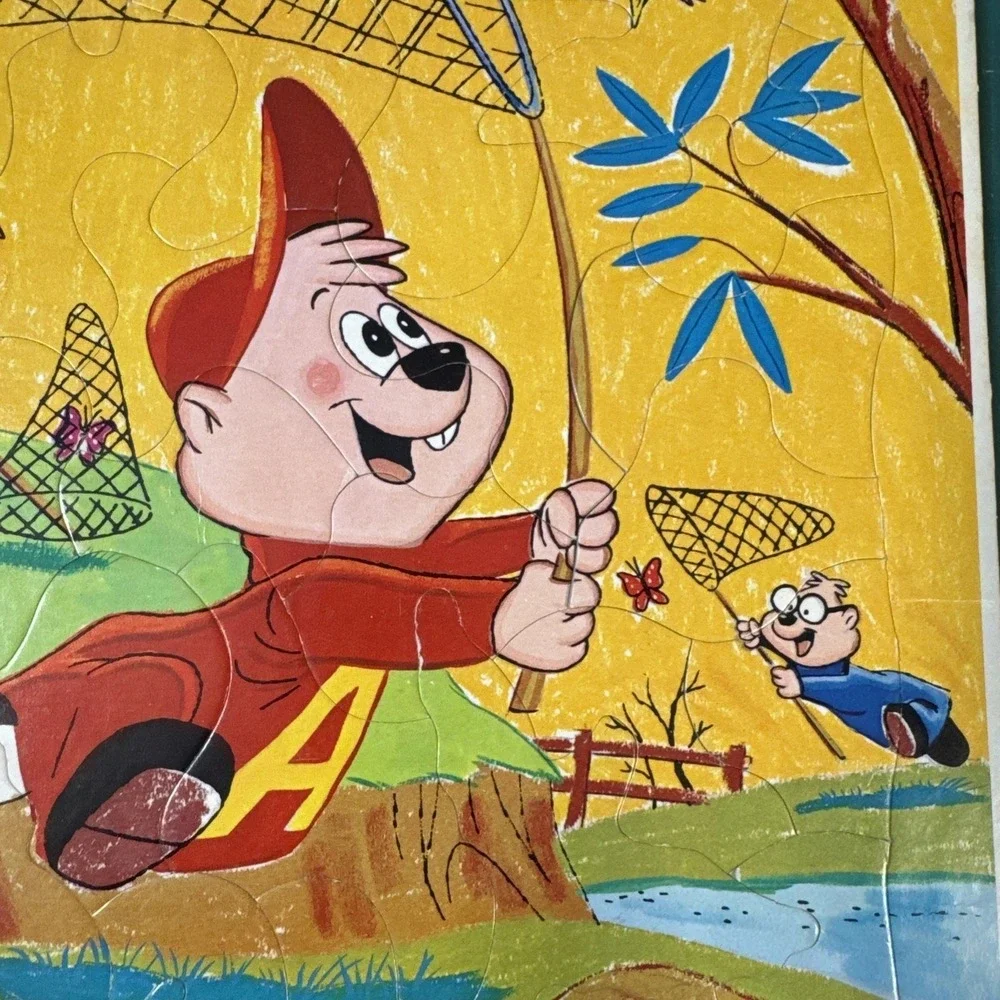 Jigsaw Puzzle Alvin & the Chipmunks VTG 1964 Frame Tray Whitman Preschool 1960s
